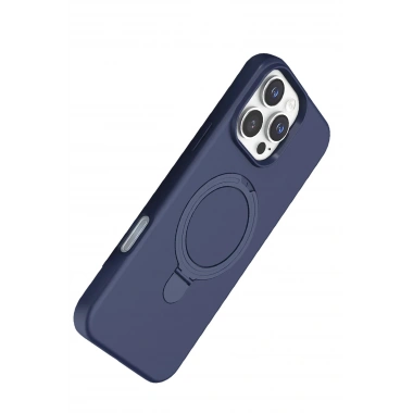 Mey İthalat®   iPhone 16 Pro Regal Magsafe Standlı Kapak - Lacivert