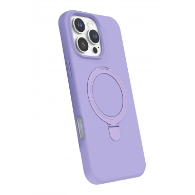 Mey İthalat®   iPhone 16 Pro Regal Magsafe Standlı Kapak - Lila