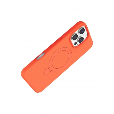 Mey İthalat®   iPhone 16 Pro Regal Magsafe Standlı Kapak - Turuncu