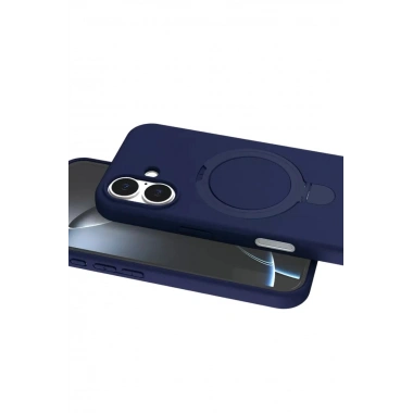Mey İthalat®   iPhone 16 Regal Magsafe Standlı Kapak - Lacivert