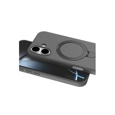 Mey İthalat®   iPhone 16 Regal Magsafe Standlı Kapak - Titan Gri
