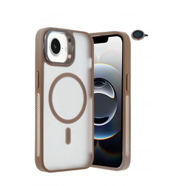 Mey İthalat®  iPhone 16E Flet Lens Magsafe Kapak - Gold