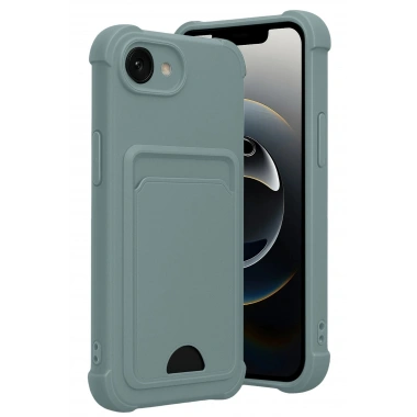 Mey İthalat®   iPhone 16E Kelvin Kartvizitli Silikon - Açık Yeşil