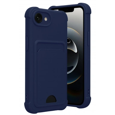 Mey İthalat®   iPhone 16E Kelvin Kartvizitli Silikon - Lacivert