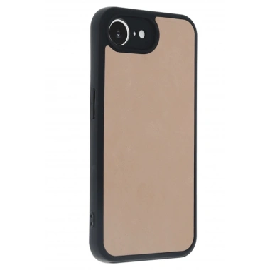 Mey İthalat®  iPhone 16E Kılıf Aras Deri Kapak - Pudra