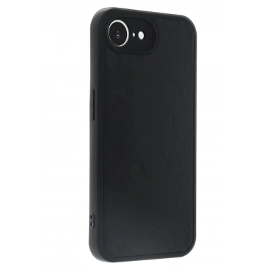 Mey İthalat®  iPhone 16E Kılıf Aras Deri Kapak - Siyah