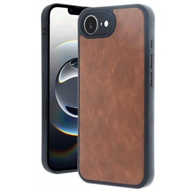 Mey İthalat®  iPhone 16E Kılıf Aras Deri Kapak - Taba