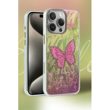 Mey İthalat® iPhone 16E Kılıf Blade Aynalı Desenli Kapak - Desen 9