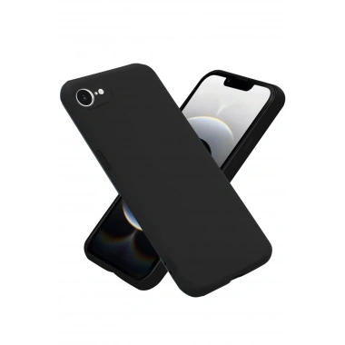 Mey İthalat®  iPhone 16E Kılıf First Silikon - Siyah