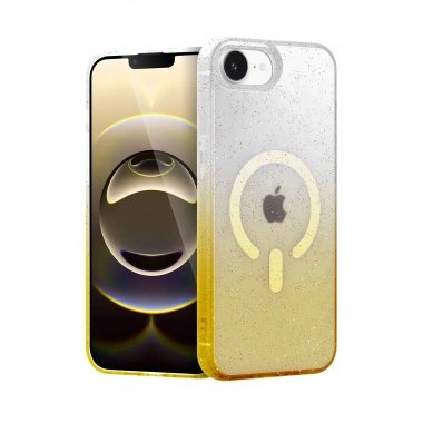 Mey İthalat®   iPhone 16E Pummel Shiny Magsafe Kapak - Gold