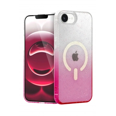 Mey İthalat®   iPhone 16E Pummel Shiny Magsafe Kapak - Pembe