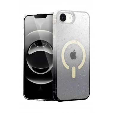 Mey İthalat®   iPhone 16E Pummel Shiny Magsafe Kapak - Siyah