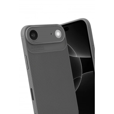 Mey İthalat®   iPhone 17 Air Auto Focus Karbon Kapak - Gri