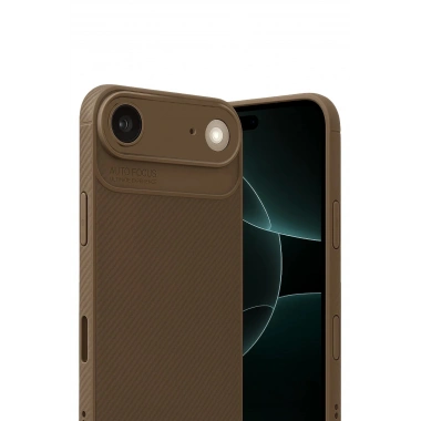 Mey İthalat®   iPhone 17 Air Auto Focus Karbon Kapak - Kahverengi