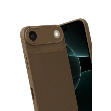 Mey İthalat®   iPhone 17 Air Auto Focus Karbon Kapak - Kahverengi