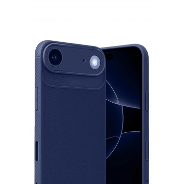 Mey İthalat®   iPhone 17 Air Auto Focus Karbon Kapak - Lacivert