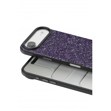 Mey İthalat®   iPhone 17 Air Bright Simli Kapak - Derin Mor