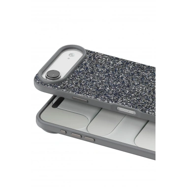 Mey İthalat®   iPhone 17 Air Bright Simli Kapak - Gümüş