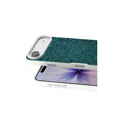 Mey İthalat®   iPhone 17 Air Bright Simli Kapak - Koyu Yeşil