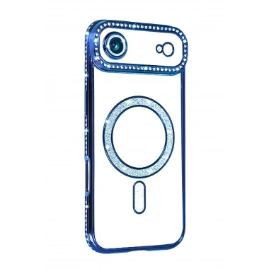 Mey İthalat®   iPhone 17 Air Joke Simli Magneticsafe Kılıf - Mavi