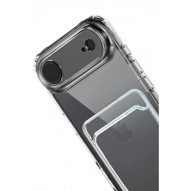 Mey İthalat®   iPhone 17 Air Kart Şeffaf Silikon - Şeffaf