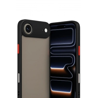 Mey İthalat®  iPhone 17 Air Kılıf Montreal Silikon Kapak - Siyah