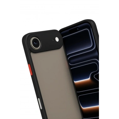 Mey İthalat®  iPhone 17 Air Kılıf Montreal Silikon Kapak - Siyah