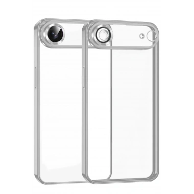 Mey İthalat®   iPhone 17 Air  Lensli Silikon - Gümüş