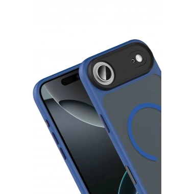 Mey İthalat®   iPhone 17 Air Megane Magsafe Kapak - Lacivert