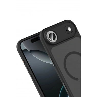 Mey İthalat®   iPhone 17 Air Megane Magsafe Kapak - Siyah