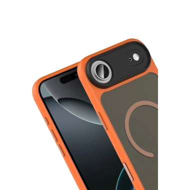 Mey İthalat®   iPhone 17 Air Megane Magsafe Kapak - Turuncu