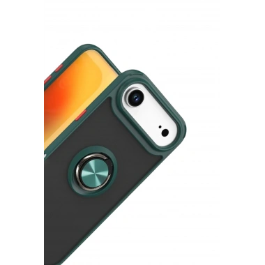 Mey İthalat®   iPhone 17 Air Montreal Yüzüklü Silikon Kapak - Yeşil