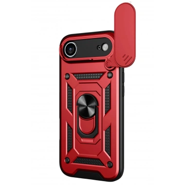 Mey İthalat®   iPhone 17 Air Pars Lens Yüzüklü Silikon - Kırmızı