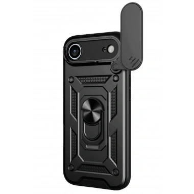 Mey İthalat®   iPhone 17 Air Pars Lens Yüzüklü Silikon - Siyah