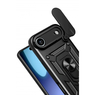 Mey İthalat®   iPhone 17 Air Pars Lens Yüzüklü Silikon - Siyah