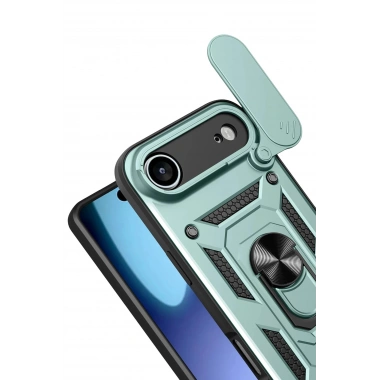 Mey İthalat®   iPhone 17 Air Pars Lens Yüzüklü Silikon - Yeşil