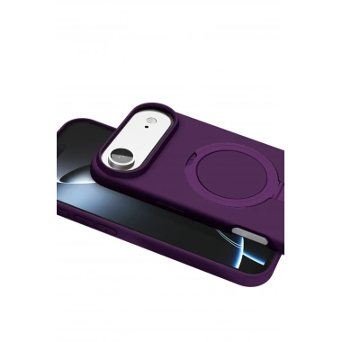 Mey İthalat®   iPhone 17 Air Regal Magsafe Standlı Kapak - Derin Mor