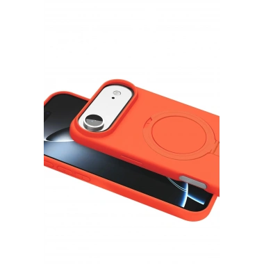 Mey İthalat®   iPhone 17 Air Regal Magsafe Standlı Kapak - Turuncu