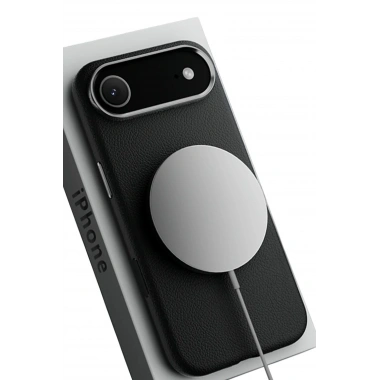 Mey İthalat® iPhone 17 Air Wonder Deri Magsafe Kapak - Siyah