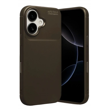 Mey İthalat®   iPhone 17 Auto Focus Karbon Kapak - Kahverengi