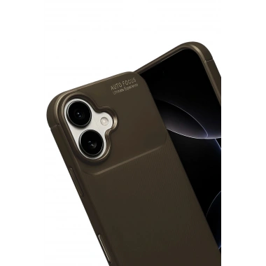Mey İthalat®   iPhone 17 Auto Focus Karbon Kapak - Kahverengi