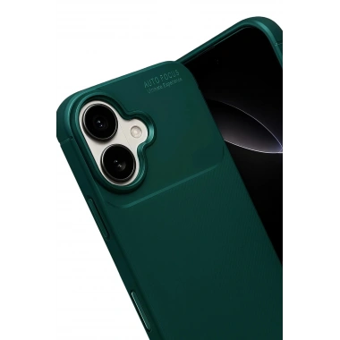 Mey İthalat®   iPhone 17 Auto Focus Karbon Kapak - Koyu Yeşil