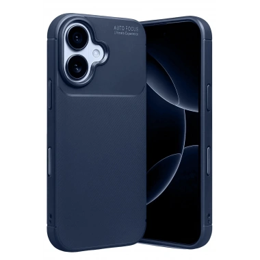 Mey İthalat®   iPhone 17 Auto Focus Karbon Kapak - Lacivert