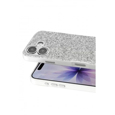 Mey İthalat® iPhone 17 Bright Simli Kapak - Beyaz