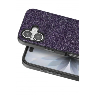 Mey İthalat® iPhone 17 Bright Simli Kapak - Derin Mor