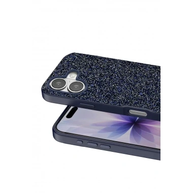 Mey İthalat® iPhone 17 Bright Simli Kapak - Mavi