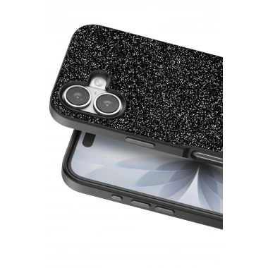 Mey İthalat® iPhone 17 Bright Simli Kapak - Siyah
