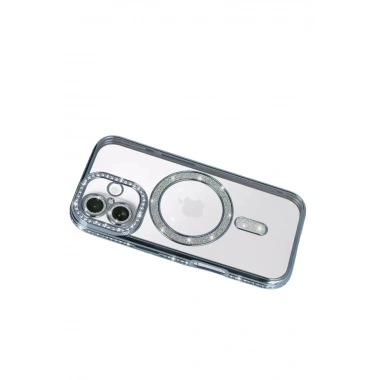 Mey İthalat®   iPhone 17 Joke Simli Magneticsafe Kılıf - Mavi
