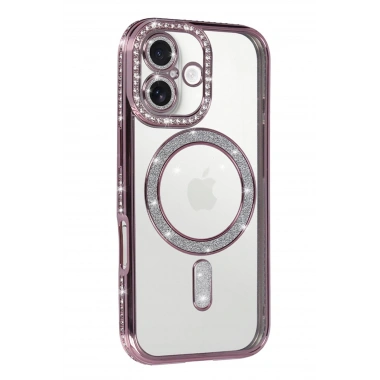 Mey İthalat®   iPhone 17 Joke Simli Magneticsafe Kılıf - Pembe