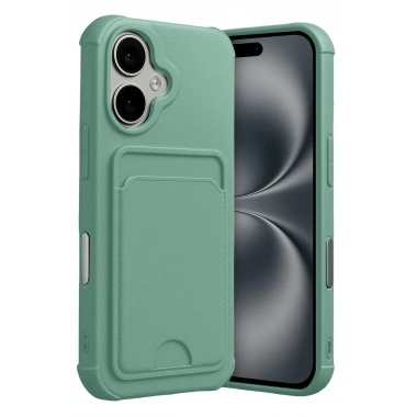 Mey İthalat®   iPhone 17 Kelvin Kartvizitli Silikon - Açık Yeşil